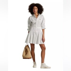 NWOT Ralph Lauren Polo White Pleated Panel Dress
